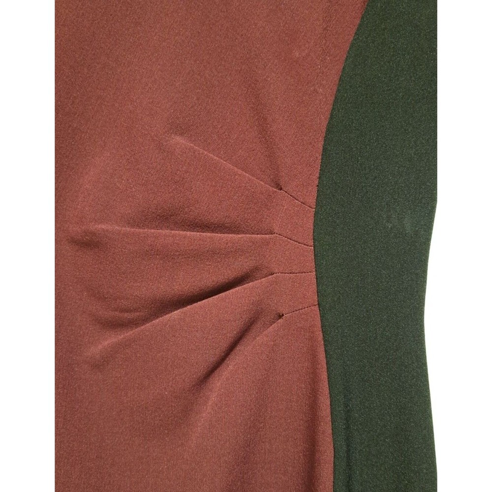 Chelsea Dress Fit Flare Black and Red Short Sleeved Knee Length Ruched Women's 6 - Picture 4 of 8